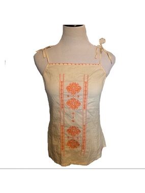 O’Neill Embroidered Boho Halter Top Sz M